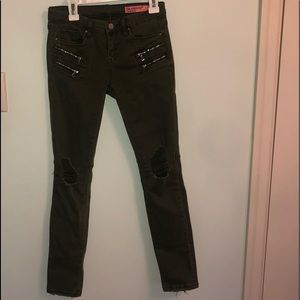 Blank NYC Army Green girls skinny jeans
